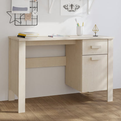 Psací Stůl Hamar Světle Šedý 113 X 50 X 75 Cm Masivní Borovice
