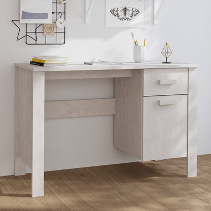 Psací Stůl Hamar Světle Šedý 113 X 50 X 75 Cm Masivní Borovice