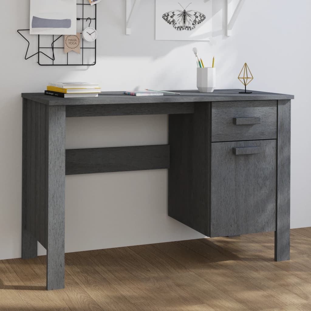 Psací Stůl Hamar Světle Šedý 113 X 50 X 75 Cm Masivní Borovice