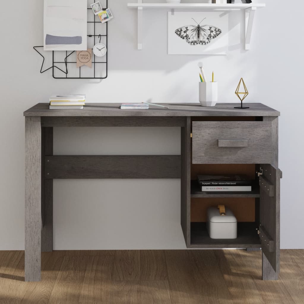 Psací Stůl Hamar Světle Šedý 113 X 50 X 75 Cm Masivní Borovice