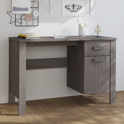 Psací Stůl Hamar Světle Šedý 113 X 50 X 75 Cm Masivní Borovice