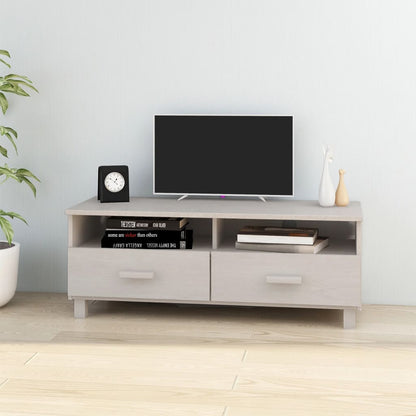 Tv Stolek Hamar Světle Šedý 106 X 40 X 40 Cm Masivní Borovice