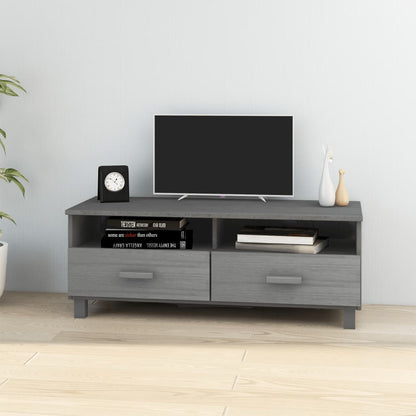 Tv Stolek Hamar Světle Šedý 106 X 40 X 40 Cm Masivní Borovice