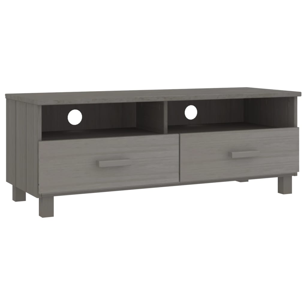 Tv Stolek Hamar Světle Šedý 106 X 40 X 40 Cm Masivní Borovice