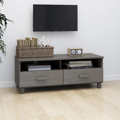 Tv Stolek Hamar Světle Šedý 106 X 40 X 40 Cm Masivní Borovice