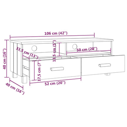 Tv Stolek Hamar Světle Šedý 106 X 40 X 40 Cm Masivní Borovice