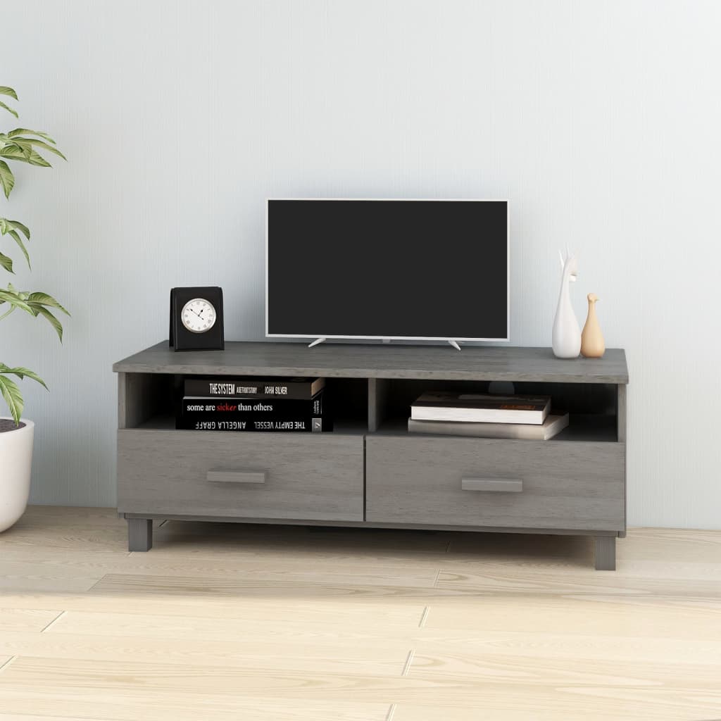 Tv Stolek Hamar Světle Šedý 106 X 40 X 40 Cm Masivní Borovice