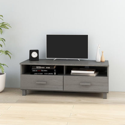 Tv Stolek Hamar Světle Šedý 106 X 40 X 40 Cm Masivní Borovice