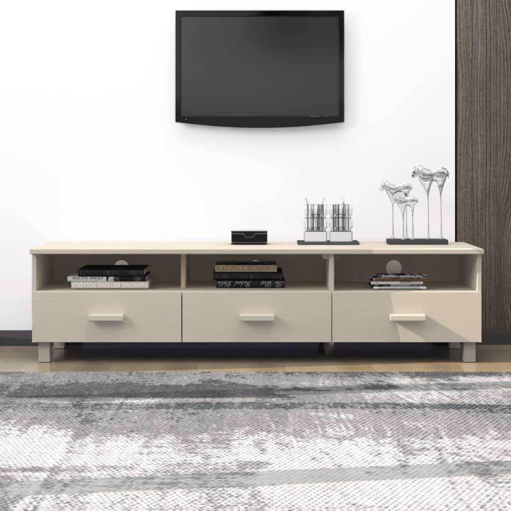 Tv Stolek Hamar Bílý 158 X 40 X 40 Cm Masivní Borovice
