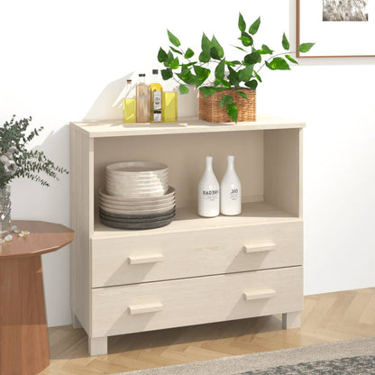Příborník Hamar Světle Šedý 85 X 35 X 80 Cm Masivní Borovice