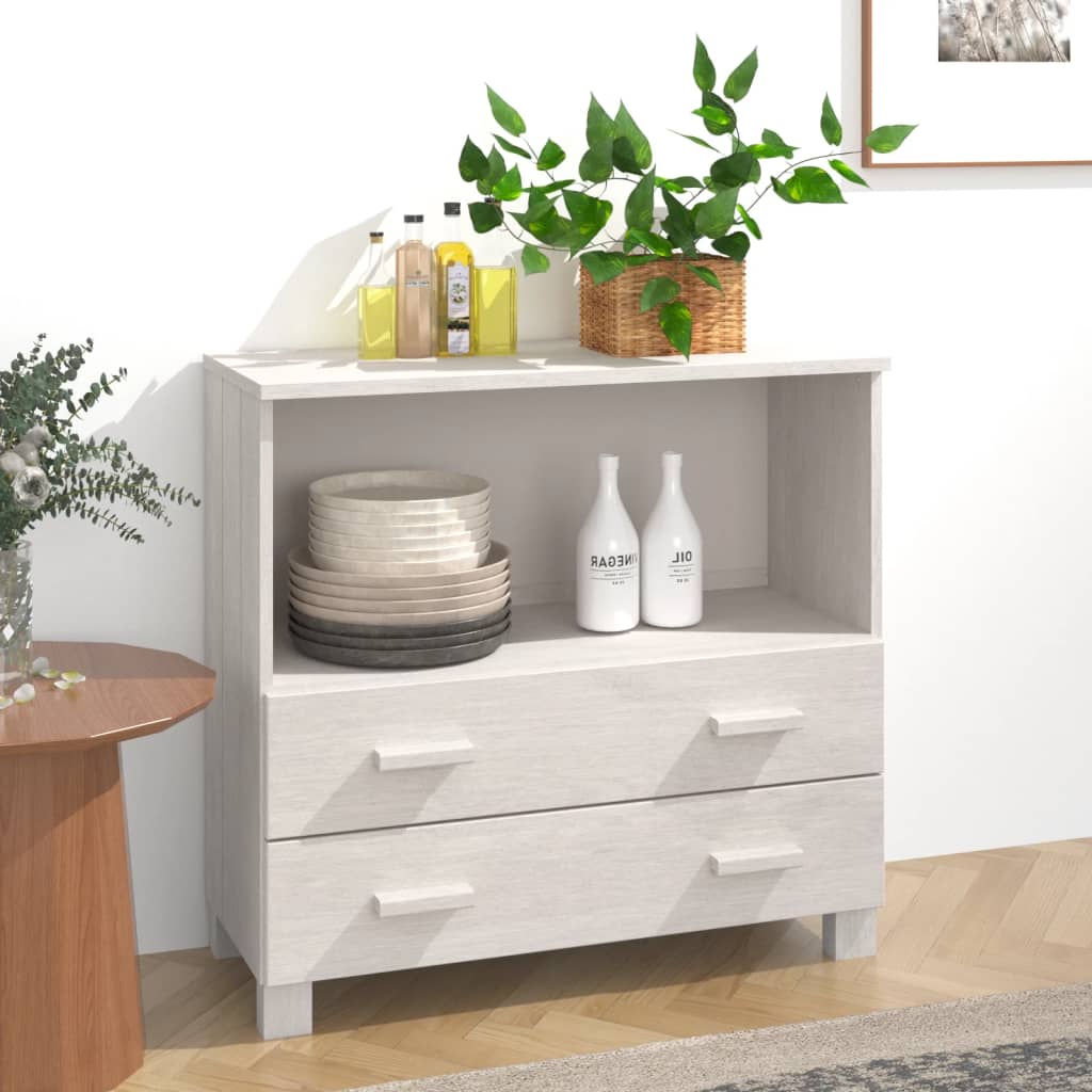 Příborník Hamar Světle Šedý 85 X 35 X 80 Cm Masivní Borovice