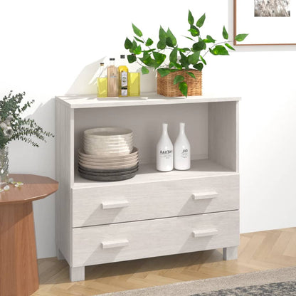 Příborník Hamar Světle Šedý 85 X 35 X 80 Cm Masivní Borovice