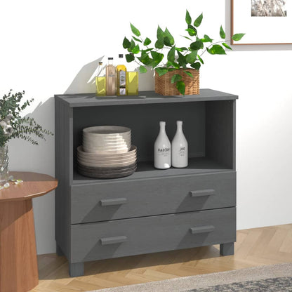 Příborník Hamar Světle Šedý 85 X 35 X 80 Cm Masivní Borovice