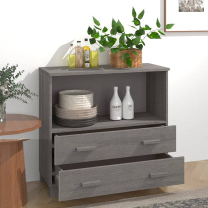 Příborník Hamar Světle Šedý 85 X 35 X 80 Cm Masivní Borovice