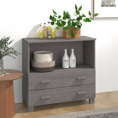 Příborník Hamar Světle Šedý 85 X 35 X 80 Cm Masivní Borovice