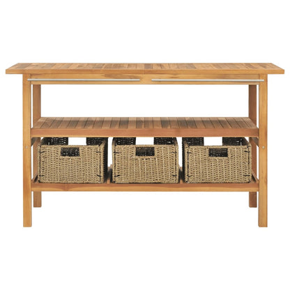 Koupelnová Skříňka S Umyvadly Z Krémového Mramoru Masivní Teak