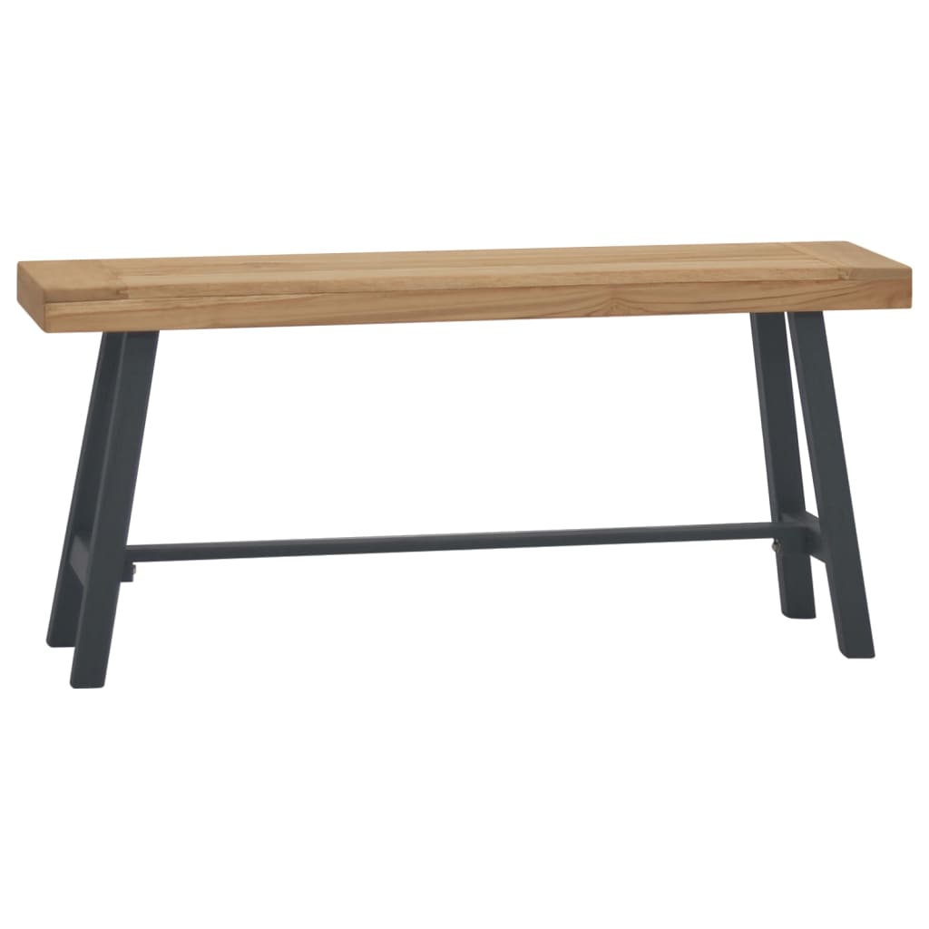 Lavice 110 Cm Masivní Teakové Dřevo Bílá