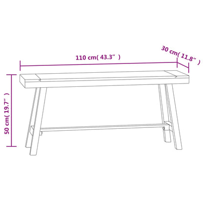 Lavice 110 Cm Masivní Teakové Dřevo Bílá