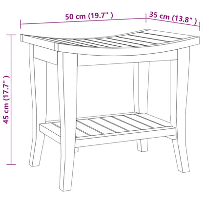 Odkládací Stolek Do Koupelny 50X35X45 Cm Masivní Teakové Dřevo