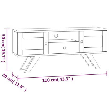 Tv Stolek 110 X 30 X 50 Cm Masivní Teakové Dřevo