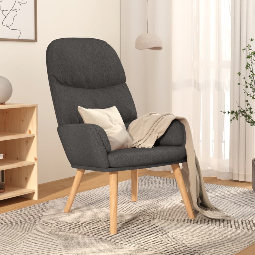 Relaxační Křeslo Tmavě Šedé Textil