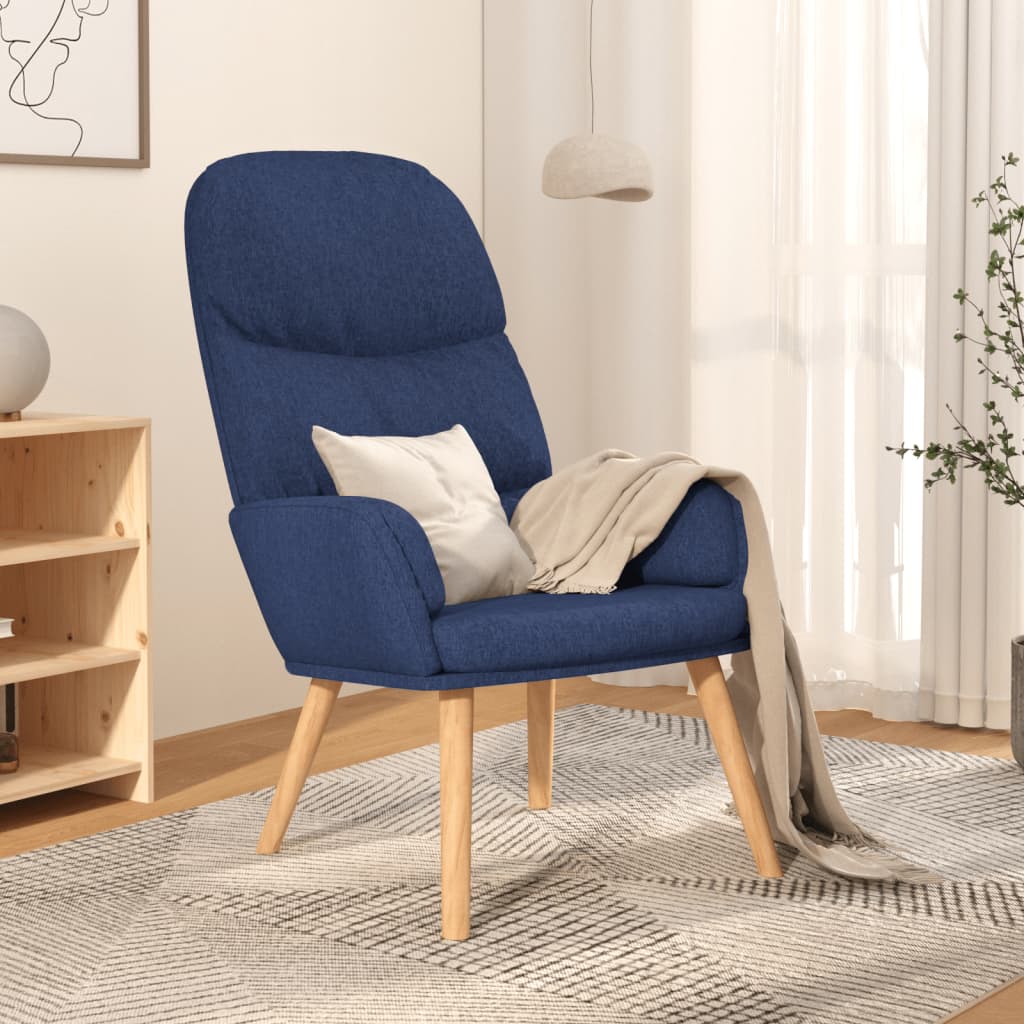 Relaxační Křeslo Modré Textil