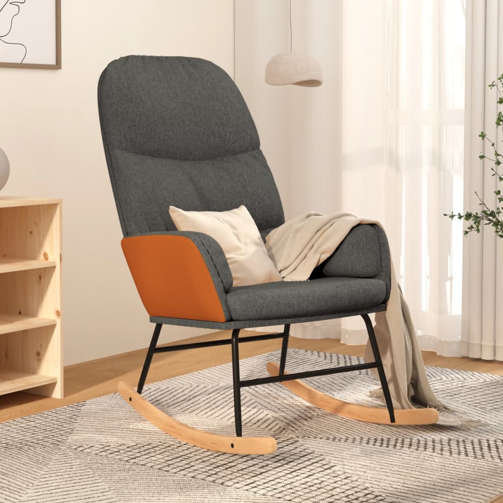Houpací Křeslo Tmavě Šedé Textil