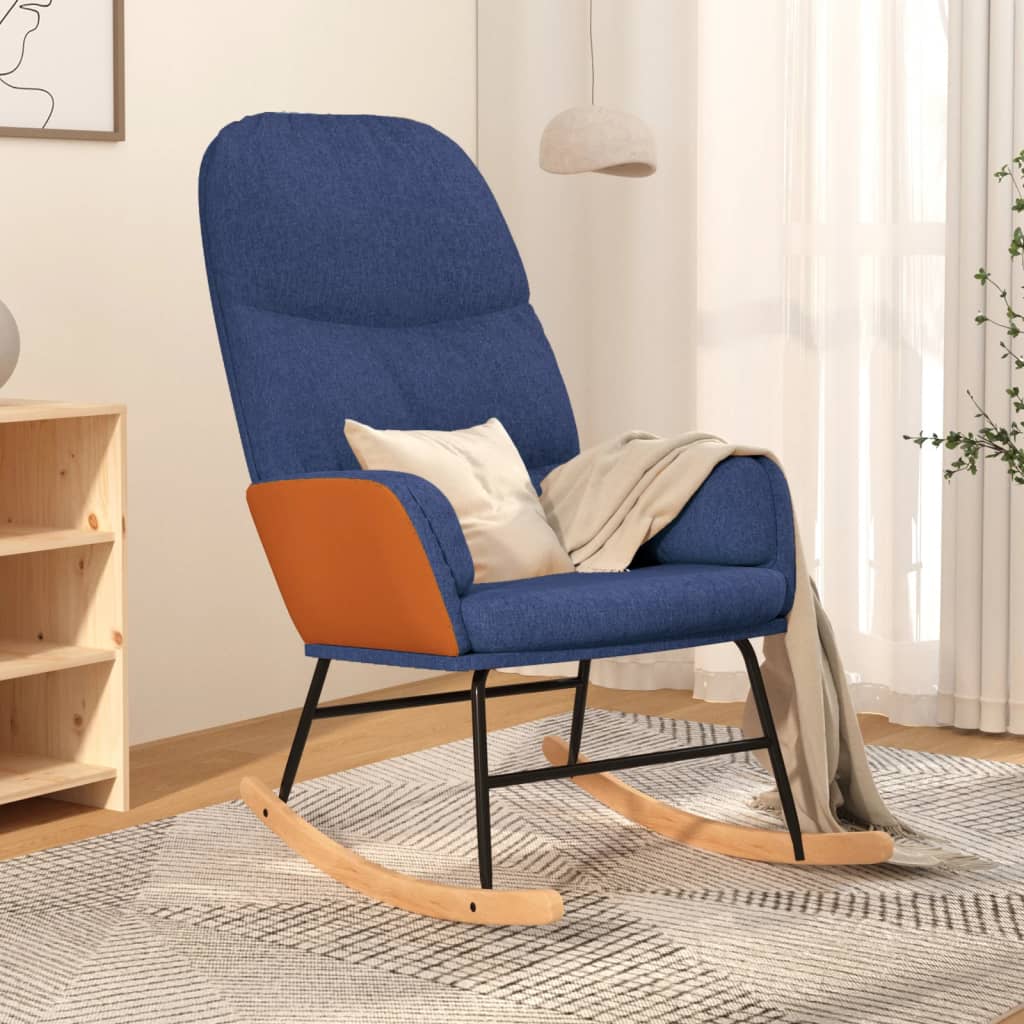 Houpací Křeslo Modré Textil