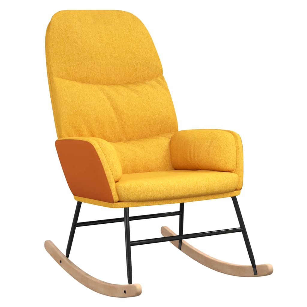 Houpací Křeslo Hořčicově Žluté Textil