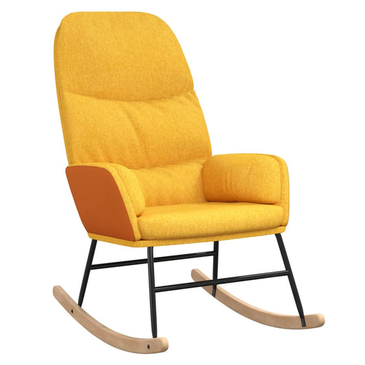 Houpací Křeslo Hořčicově Žluté Textil