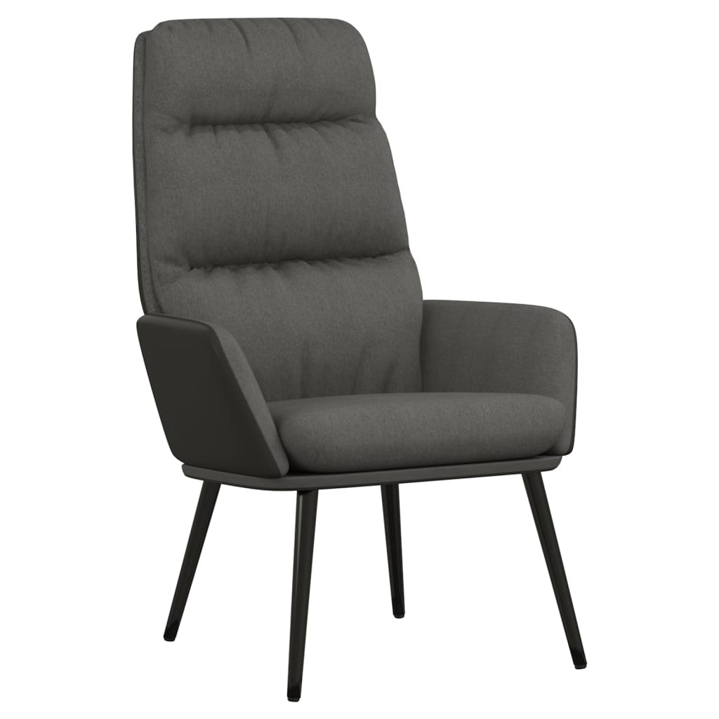 Relaxační Křeslo Tmavě Šedé Textil