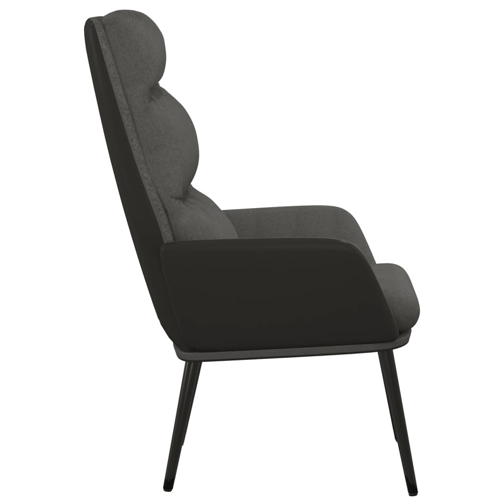 Relaxační Křeslo Tmavě Šedé Textil