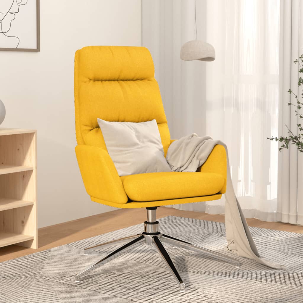 Relaxační Křeslo Hořčicově Žluté Textil