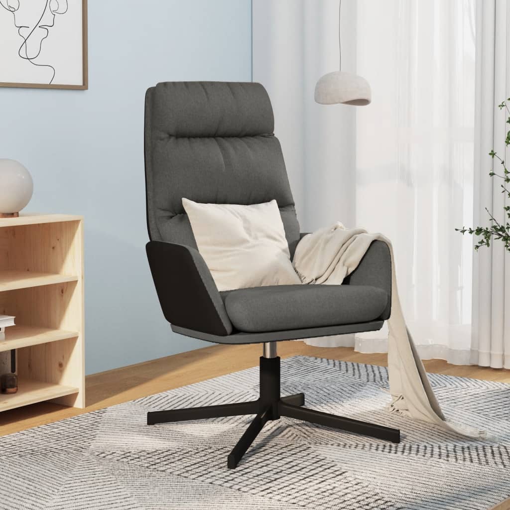 Relaxační Křeslo Tmavě Šedé Textil