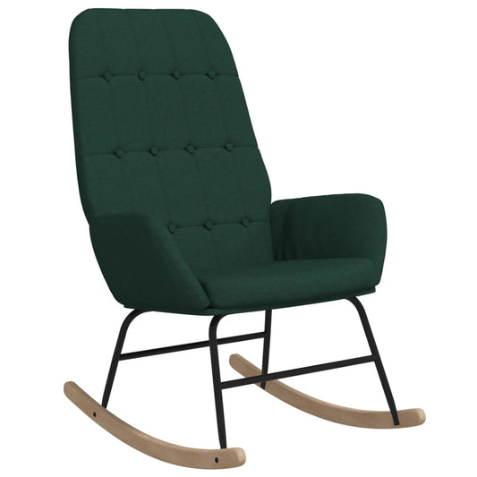 Houpací Křeslo Tmavě Zelené Textil