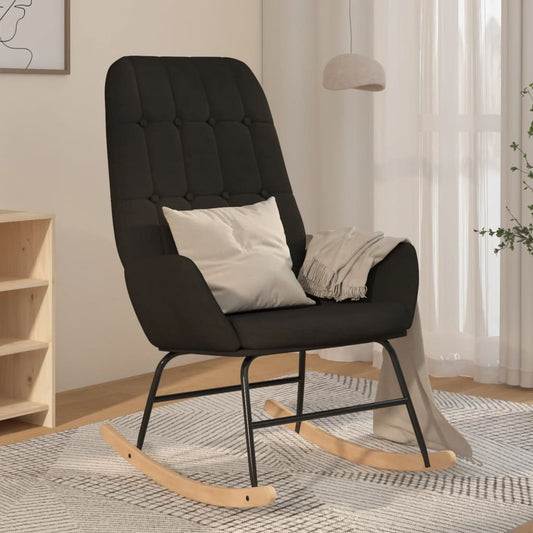 Houpací Křeslo Černé Textil