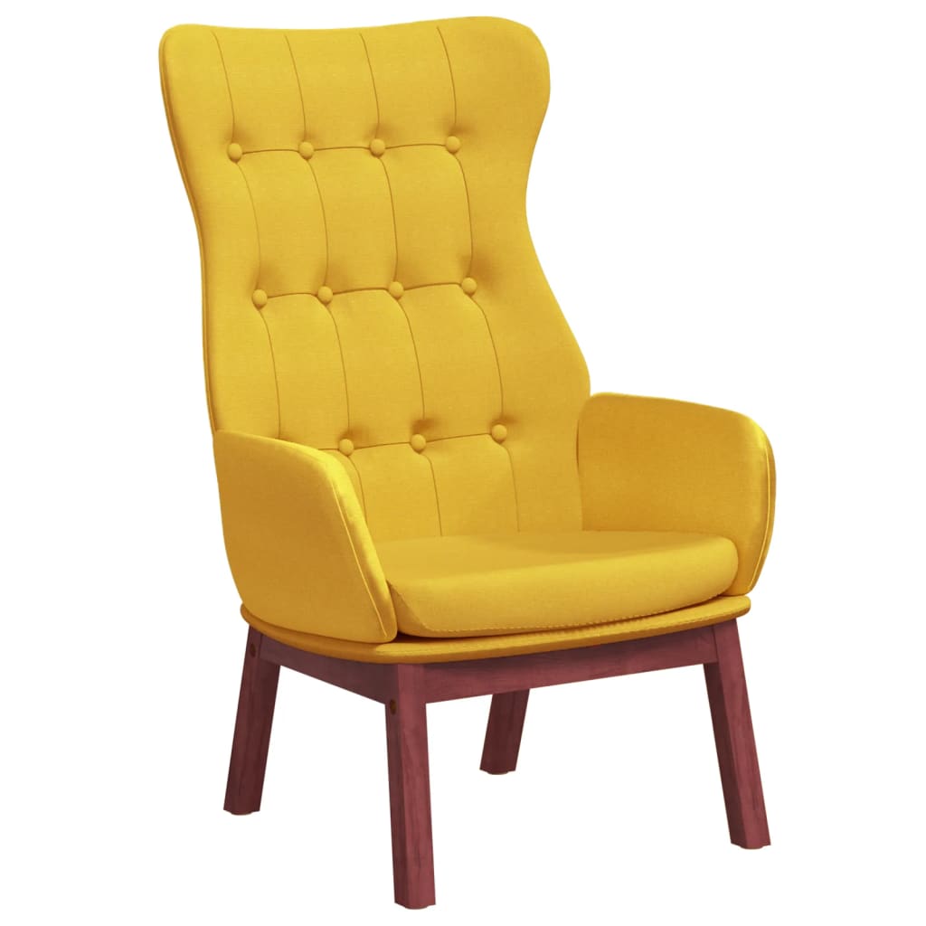 Relaxační Křeslo Hořčicově Žluté Textil