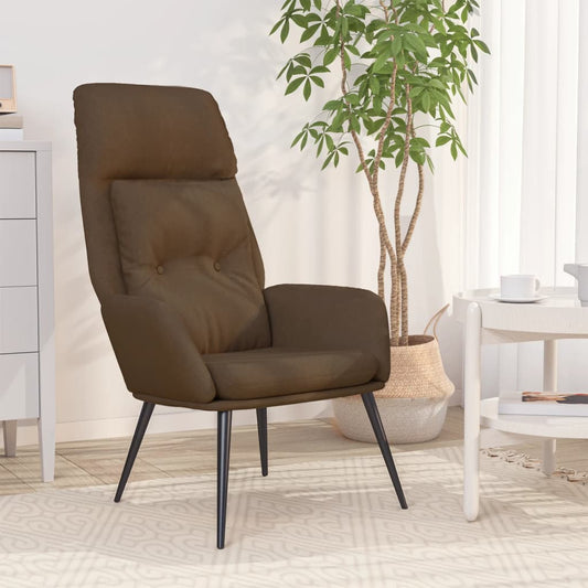 Relaxační Křeslo Hnědé Umělá Semišová Kůže