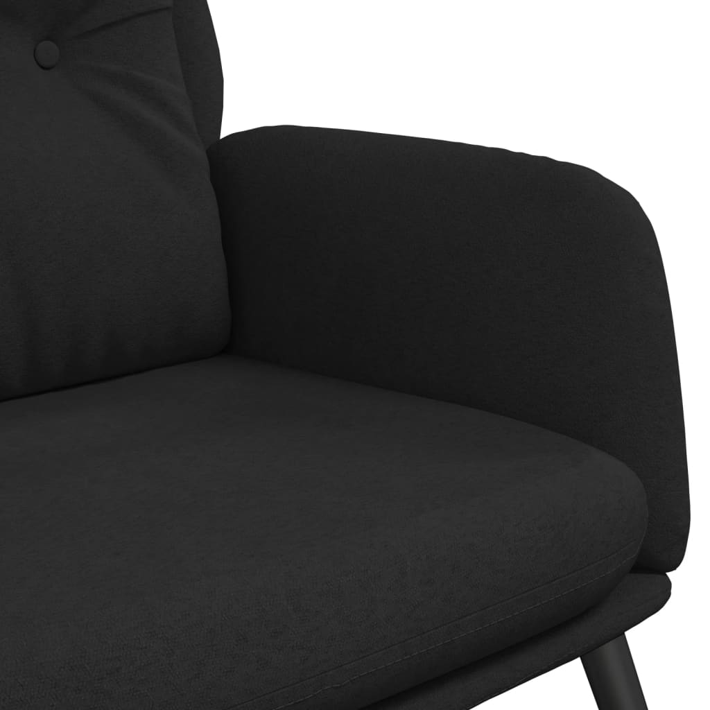 Relaxační Křeslo Černé Umělá Broušená Kůže