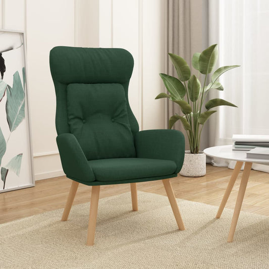 Relaxační Křeslo Tmavě Zelené Textil