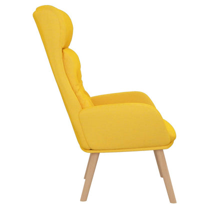 Relaxační Křeslo Hořčicově Žluté Textil