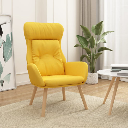 Relaxační Křeslo Hořčicově Žluté Textil