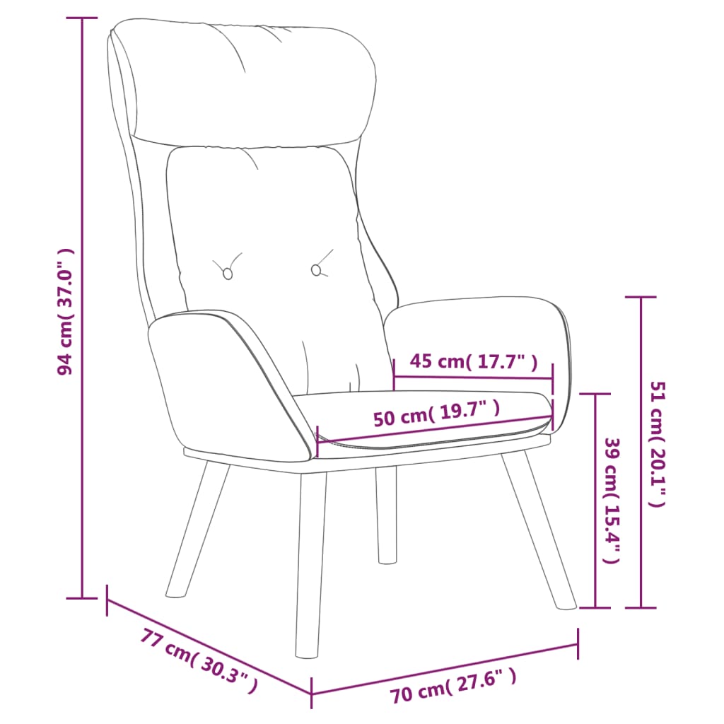 Relaxační Křeslo Vínové Textil