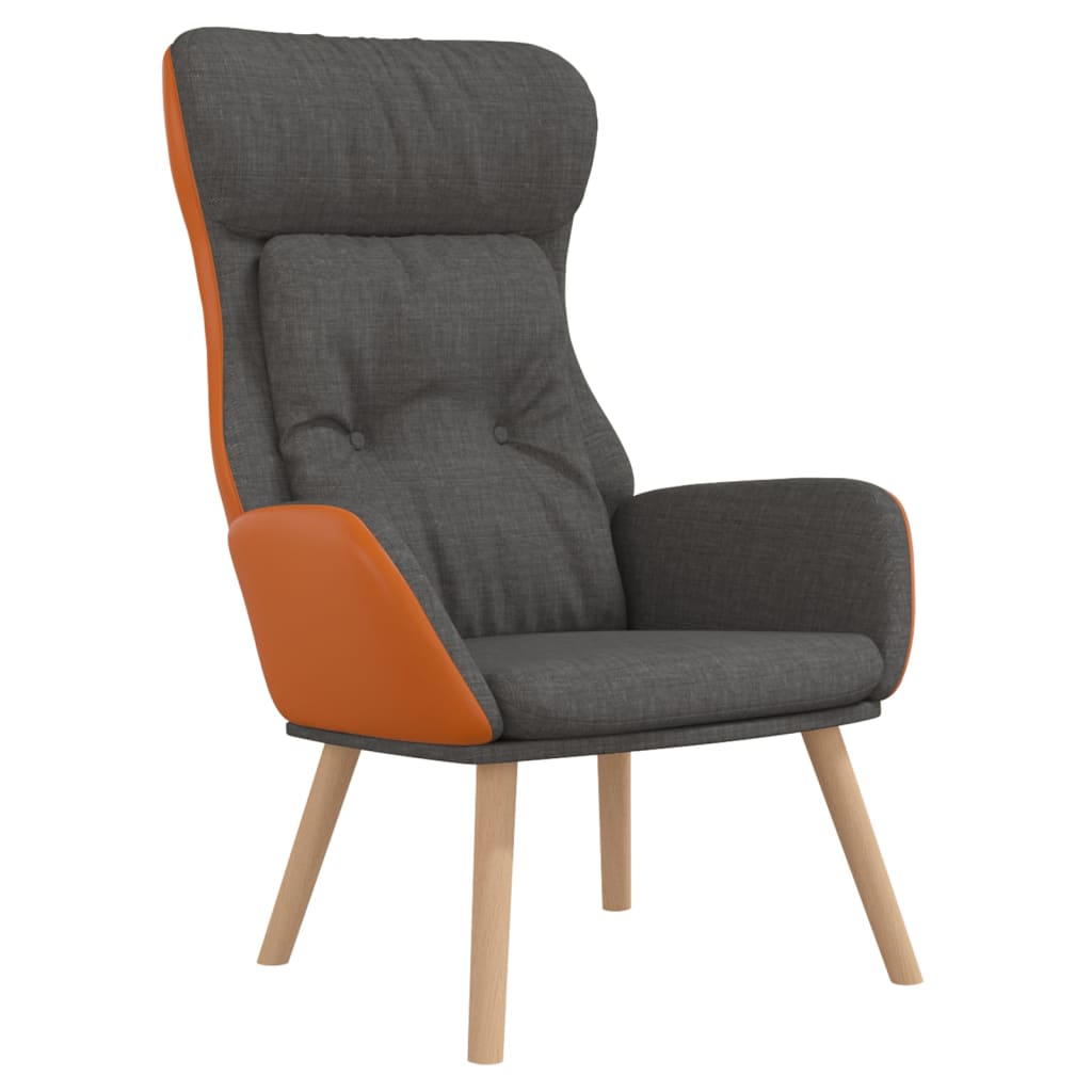 Relaxační Křeslo Tmavě Šedé Textil A Pvc