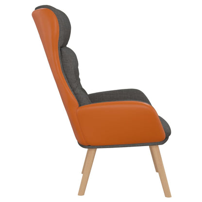 Relaxační Křeslo Tmavě Šedé Textil A Pvc