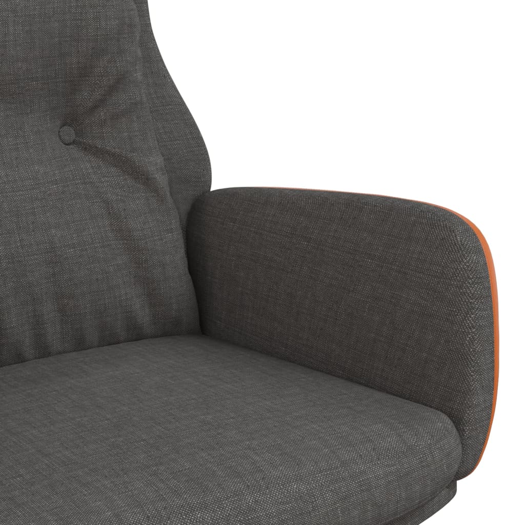 Relaxační Křeslo Tmavě Šedé Textil A Pvc