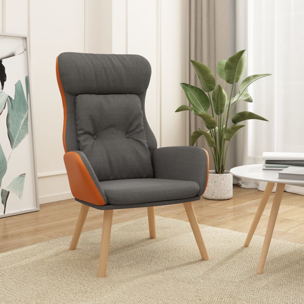 Relaxační Křeslo Tmavě Šedé Textil A Pvc