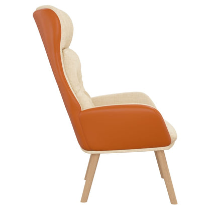 Relaxační Křeslo Krémové Textil A Pvc