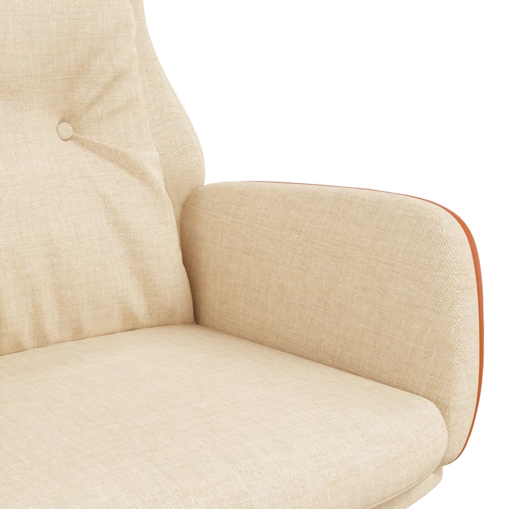 Relaxační Křeslo Krémové Textil A Pvc