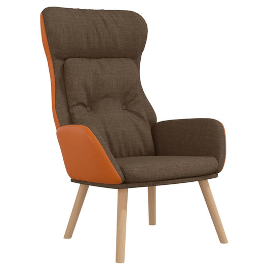 Relaxační Křeslo Hnědé Textil A Pvc